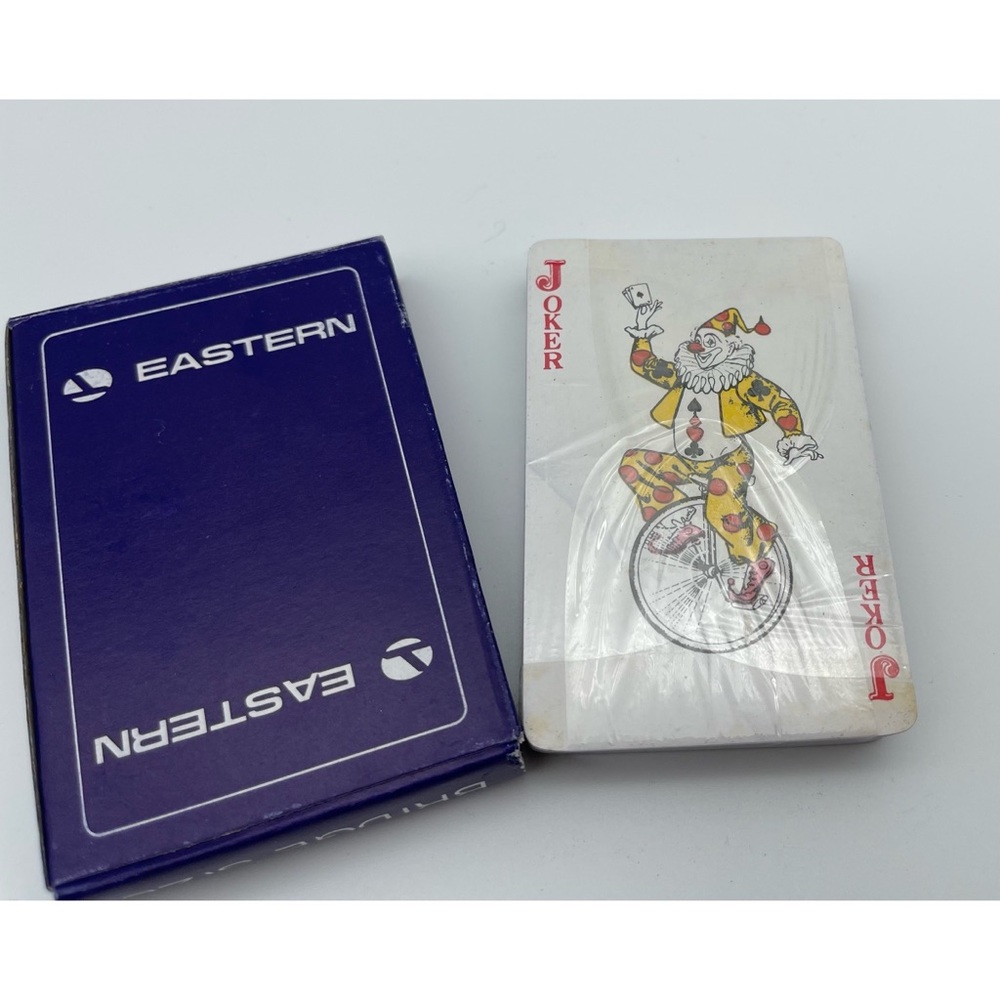 Vintage Eastern Airline Playing Cards Sealed Deck In Box Bridge Size Collectible